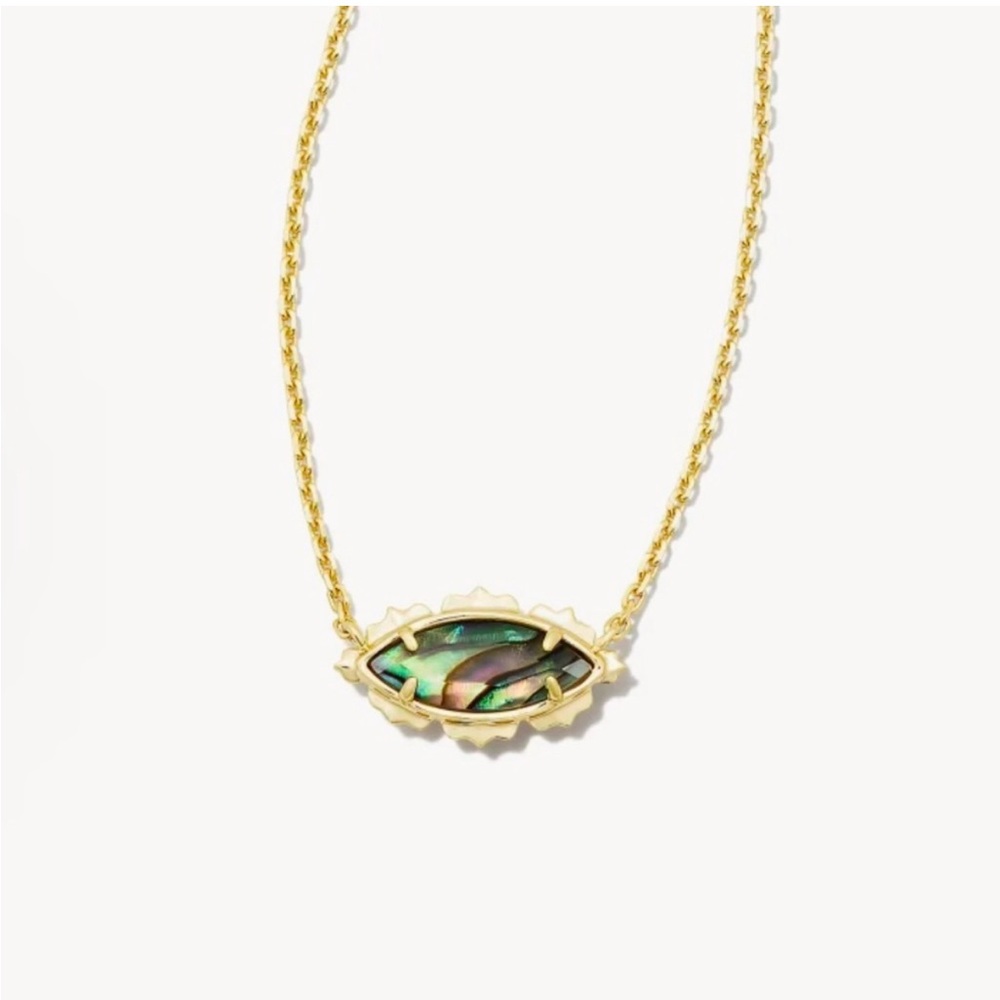 Kendra Scott Genevieve Gold Short Pendant Necklace‎ in Abalone Shell NWT